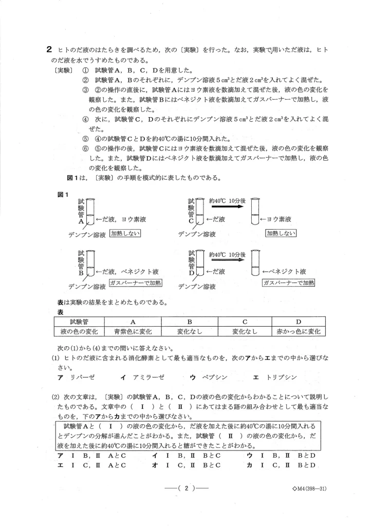 実践問題 理科2-1-2
