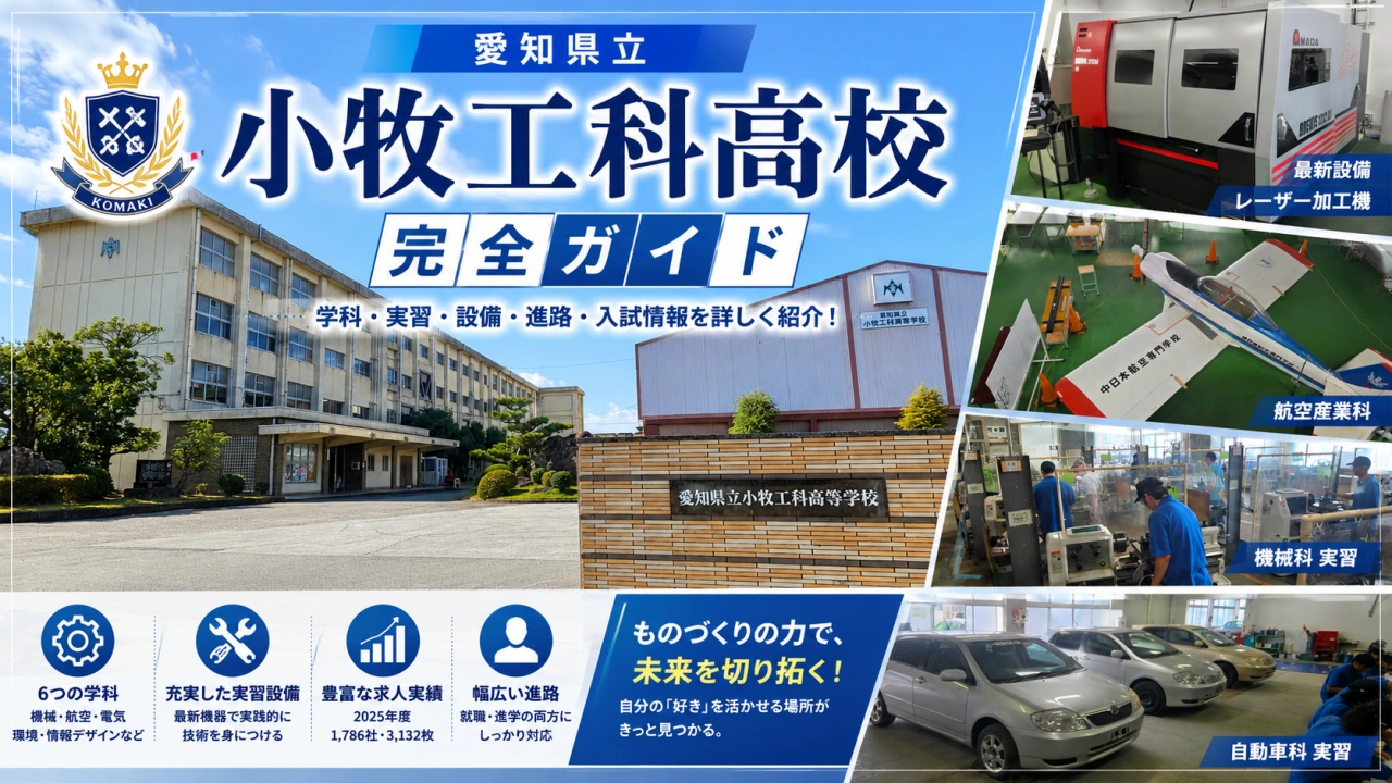 愛知県立小牧工科高校の完全ガイド｜学科・実習設備・進路・入試情報