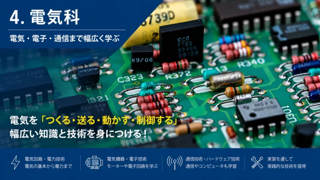小牧工科高校 電気科｜電気回路・電子技術・通信技術を学ぶ